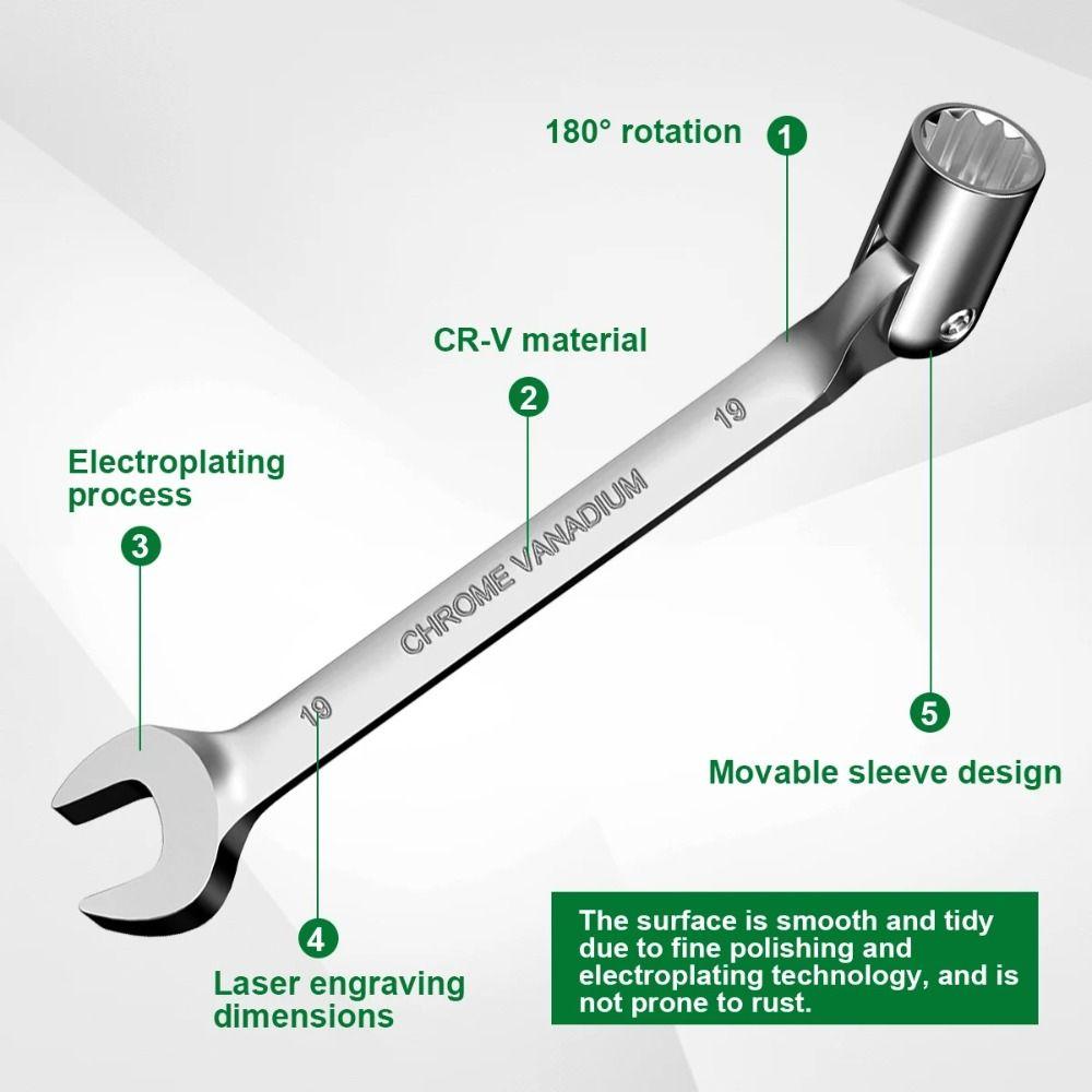Torx Dual-Purpose Wrench Rotatable Torx Wrench Tool Open-End Wrench