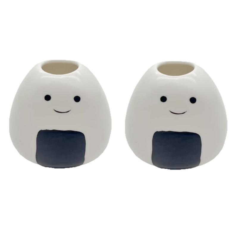 1/2KS Mini vázička na jednu květinu Ručně vyráběné keramické vázy ve tvaru rýžové koule Váza na suché květiny Japonské miniaturní vázičky Onigiri Rozkošné japonské řemeslo