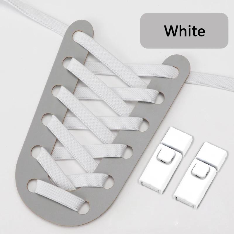 8MM 2025 No Tie Shoe Laces Press Lock Insert Fixed Shoelaces Without Ties Elastic Laces Sneaker Kid Adult Flat Shoelace for Shoe