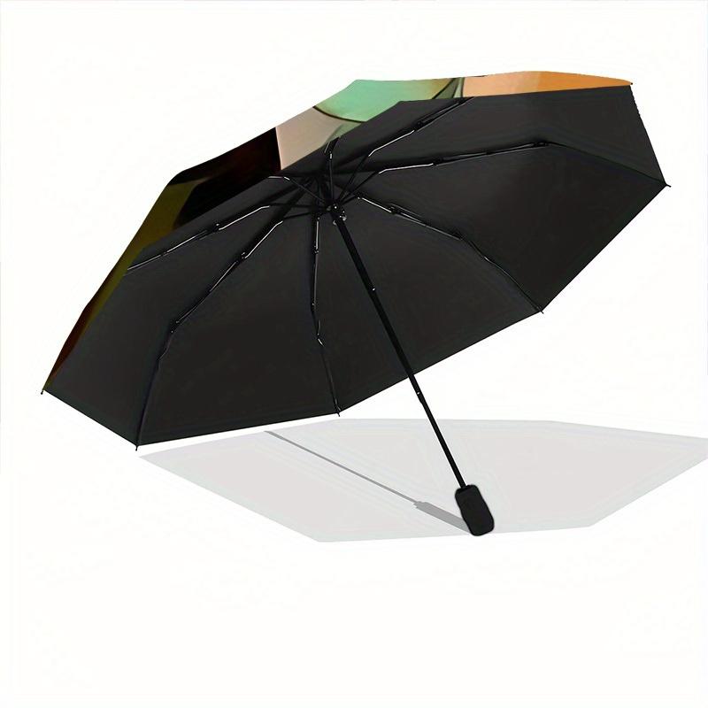 1pc Cat Garden Automatic Open/close Umbrella, 8-Rib Sturdy Structure, Portable Travel Umbrella, Parties, Everyday Use, Outdoor Accessory, Ar