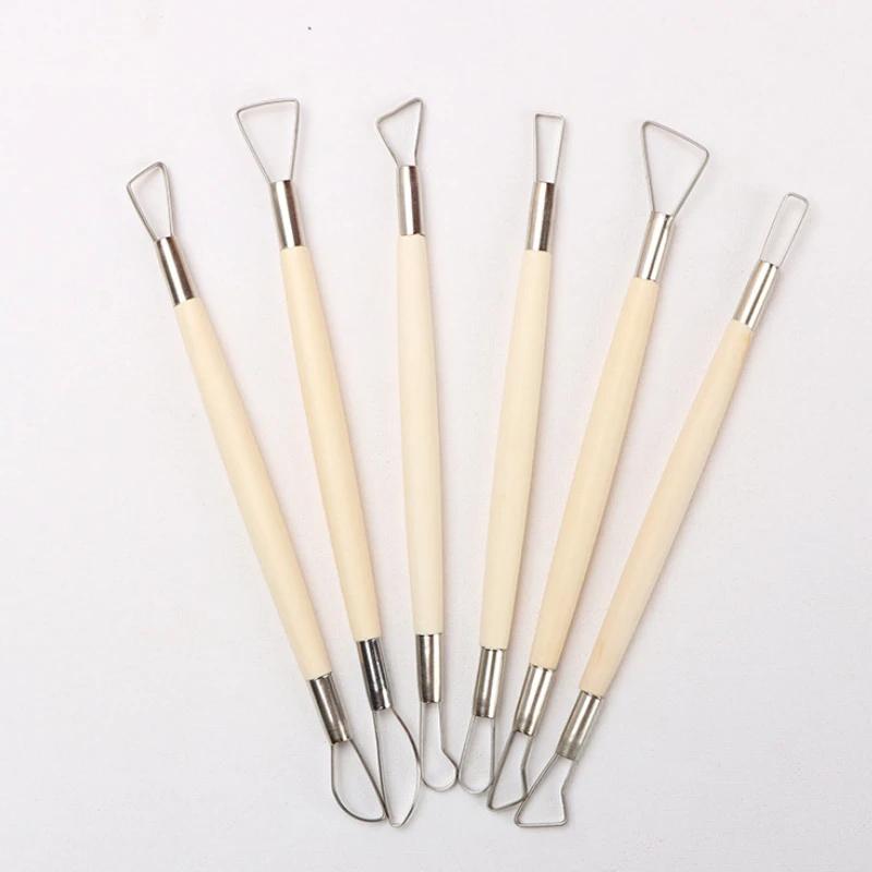 6Pcs DIY Clay Sculpting Tools Kit Wax Pottery Ceramics Carving Tool Art Craft Clay Modeling Sculpture Carving Knife Set