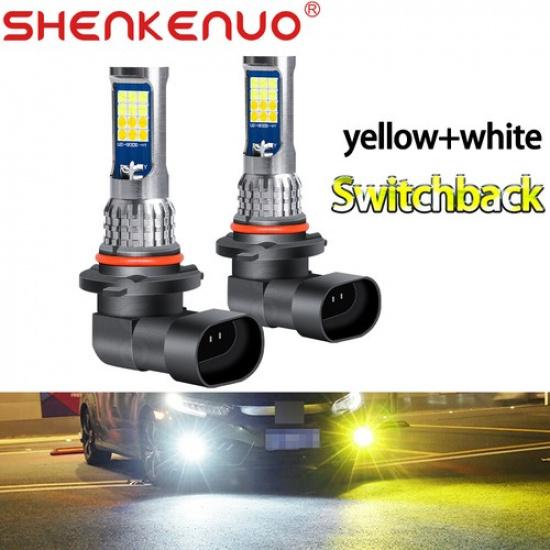 2pcs  LED  9006 HB4 Yellow +white  Fog Light Replacement Upgrade  Lamp Fit