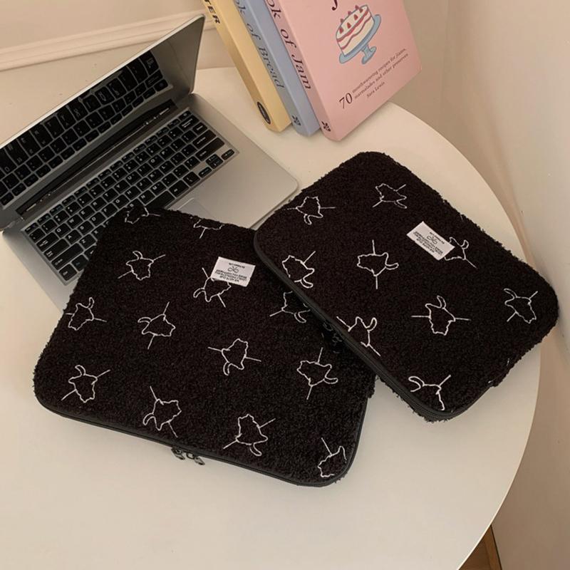 Plush Laptop Sleeve Case 13/14 Inch Notebook Bag For Macbook Air Pro Lenovo Hp 11 Inch Tablet Pouch For Ipad Portable Bag