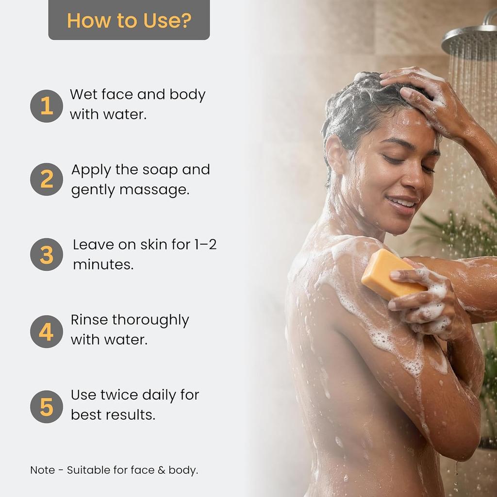 Ayumcure 2% Kojic Acid & Turmeric Soap For Targets Pigmentation & Dark Spots (100g Pack of 3) |