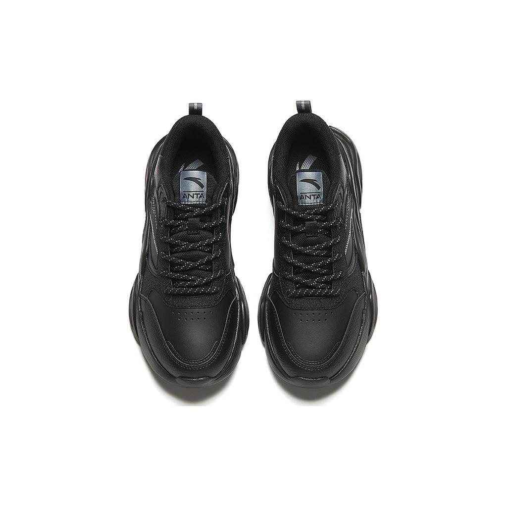 Anta Cushioning Breathable Low Top Casual Shoes Women's Black 922338821-4