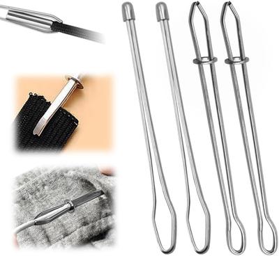 2 Stück DIY Seileinfädler-Clip Kordelzug-Einfädler-Werkzeug Metall Kordelzug-Einfädler Elastische Nähpinzette für Ersatz-Kordelzug