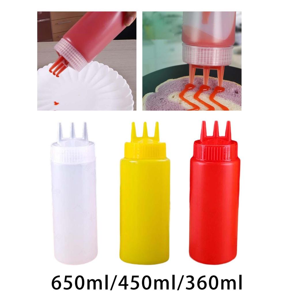 Ketchup Bottle Press, Container with Three Holes for Outdoor Restaurants