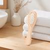 Soft Wool Bath Brush for Baby, Gentle Newborn Skin Cleanser with Natural Cherry Beech Wood Handle, Non-Irritating Infant Bath Scrubber