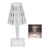 LED Crystal Table Light USB Charging Transparent Prism Dimmable Desk Lamp for Room Decor Warm White