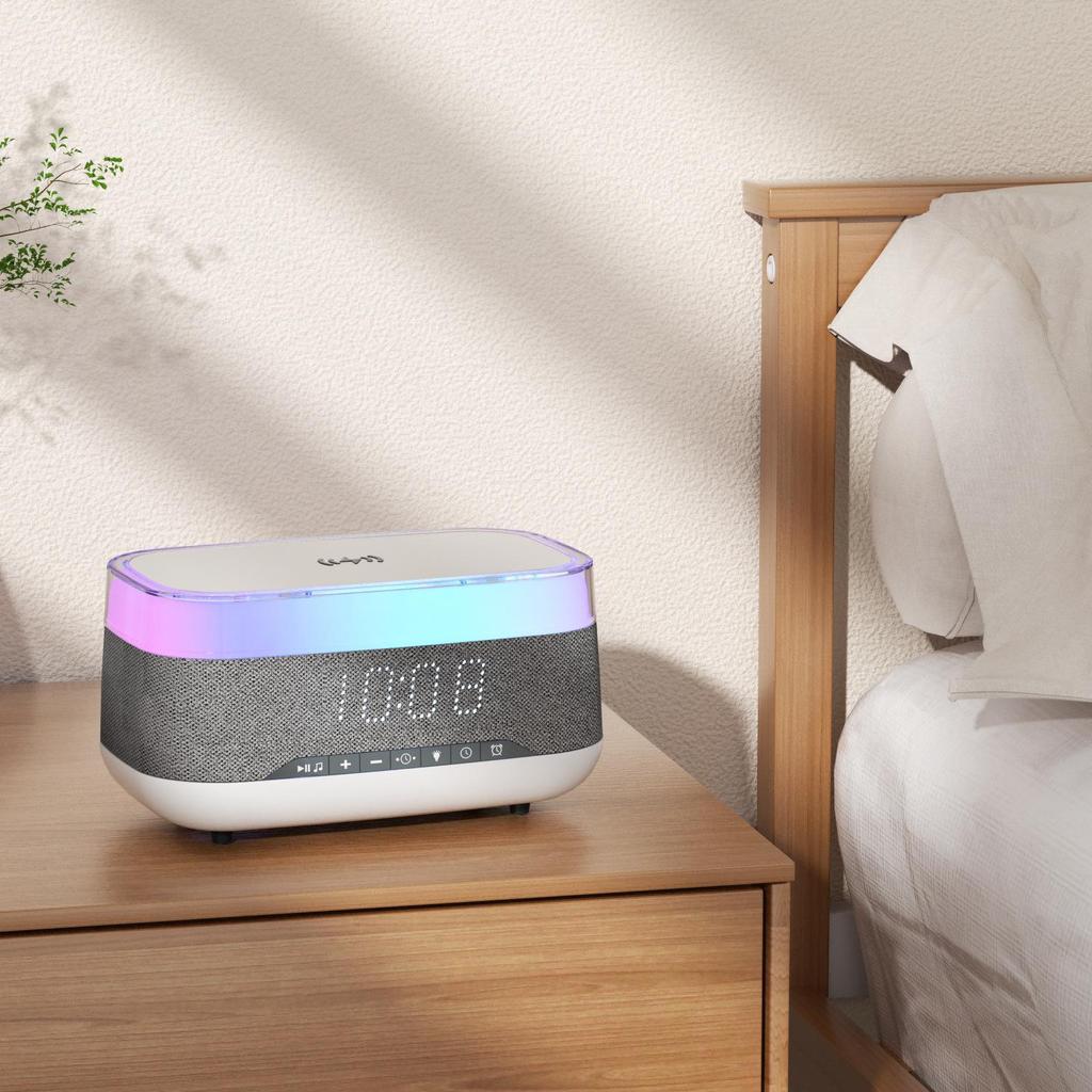 Multi-functional Wireless Charger & Bluetooth Speaker with Digital Clock
