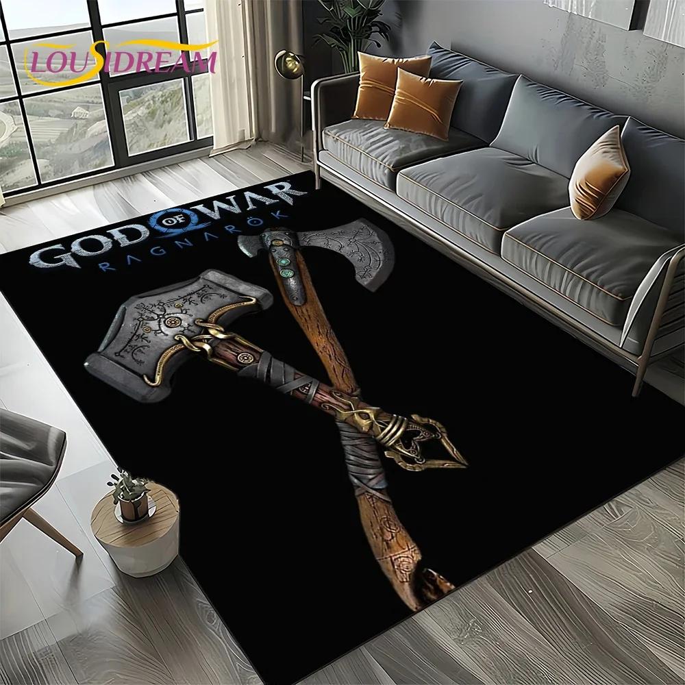 27 Stile Kratos God of War Giochi Tappeto Tappetino Cartone Animato per Soggiorno Camera da Letto Casa Decorazione Divano, Tappeto Area Bambini Tappetino Antiscivolo