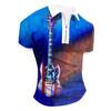 Summer Fashion męska koszula z krótkim rękawem Zipper Fashion T-Shirt męski kardigan