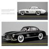 1/24 Scale Benz 300SL Classic Car Alloy Metal Diecast Car Model Sound & Light Collect Hobby Desktop Decorative Ornament Gift