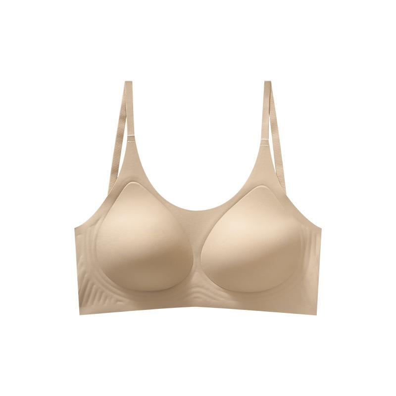 Big Breasts Show Small U-shaped Beautiful Back Underwear, Women's No Steel Ring, Double Breasts, Thin Fixed Cup, Sexy Big Halter Bra