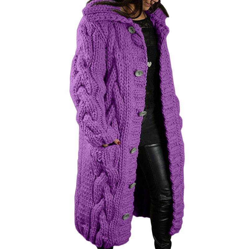 European and American Women's New Cardigan Coat Single Breasted Plus Size Sweater Jacket