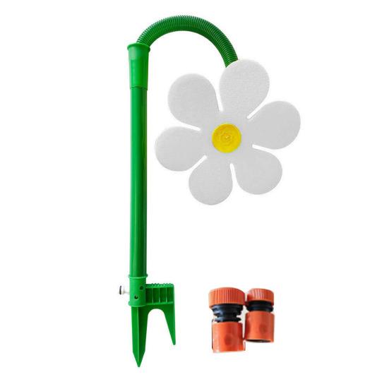 

Crazy Daisy Water Sprinkler Dancing Flower Lawn Sprinkler 360-Degree Rotating Sunflower Water Sprinkler for Garden Yard Watering Dogs Kids Outdoor EU белый
