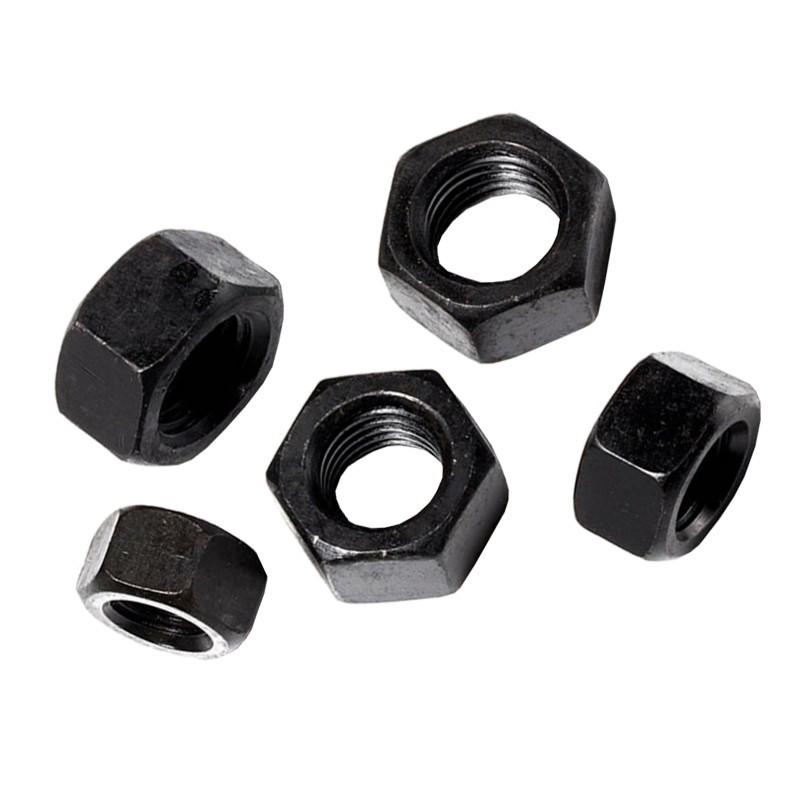 Sześciokątna nakrętka ze stali węglowej czarnej, klasa wytrzymałości 8.8, drobnozwojowa