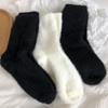 Women Mink Velvet Candy Color Socks Soft Super Elastic Velvet Thicken Warm Plush Winter Autumn Floor Fleece  Mid-tube Stocking
