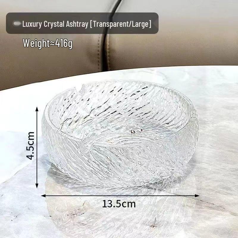 Elegant Glass Ashtray: Stain-Resistant, Fashionable, Large-Capacity for Home or Office