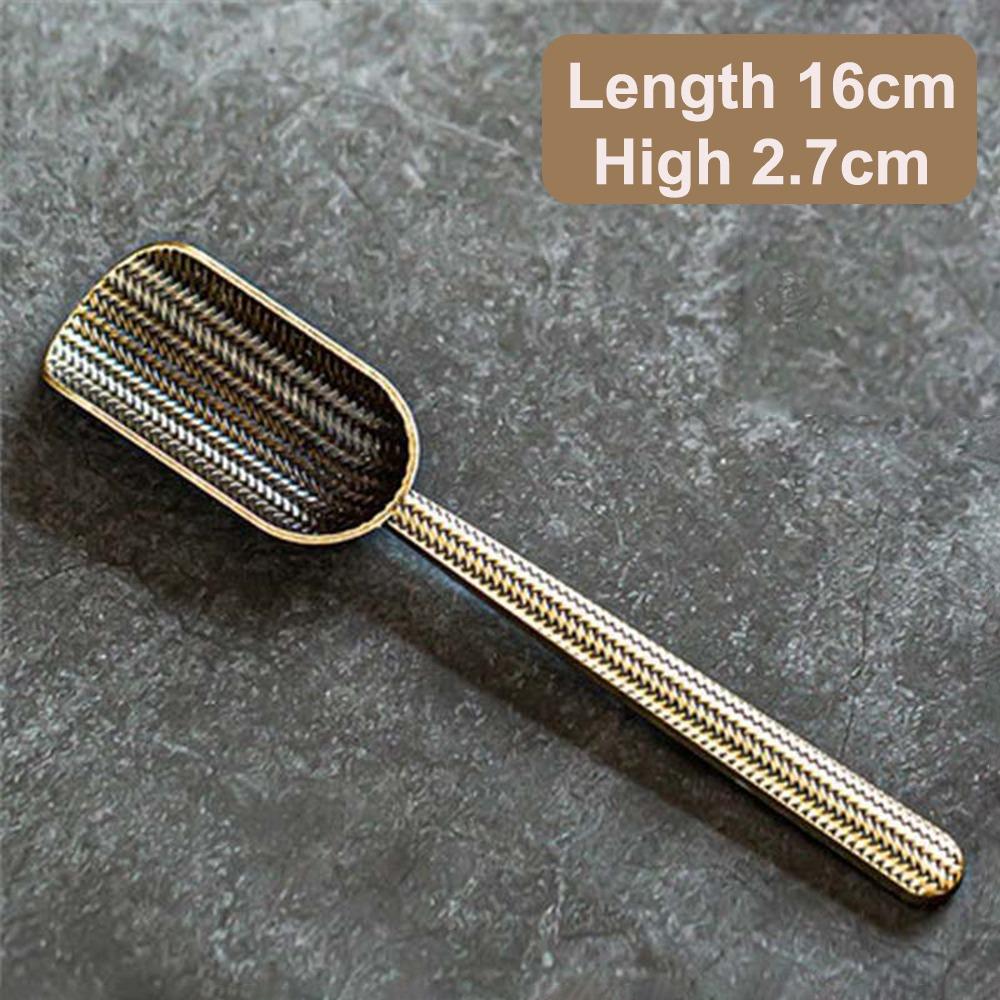 

Copper Alloy Matcha Spoon Traditional Heat-Resistant Leaf Tea Scoops Tea Shovels Tea Ceremony