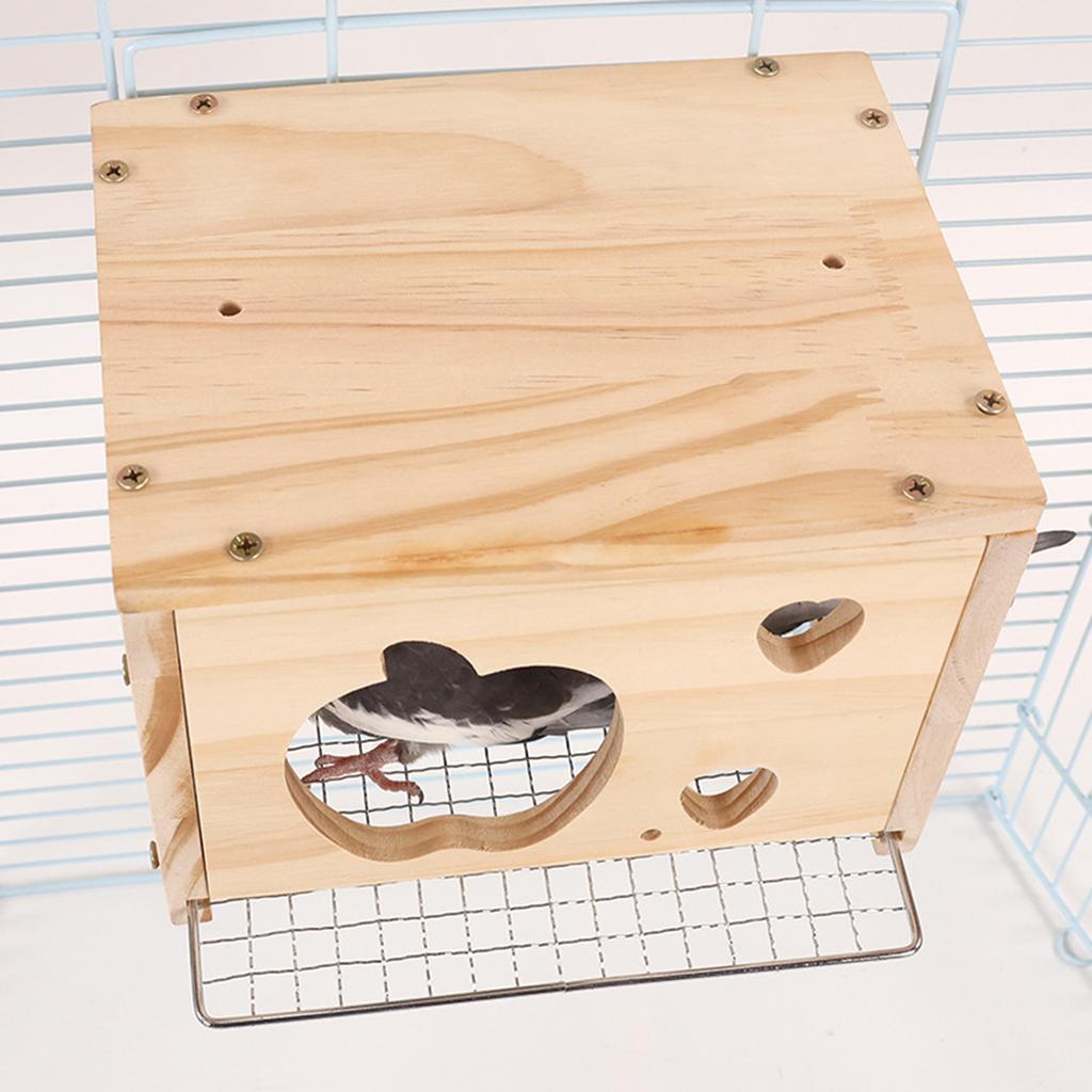 Maison d'oiseau en bois Chaleur hivernale Nid pour perruches Accessoires de cage pour Conure Perruches Perroquet Fournitures pour oiseaux