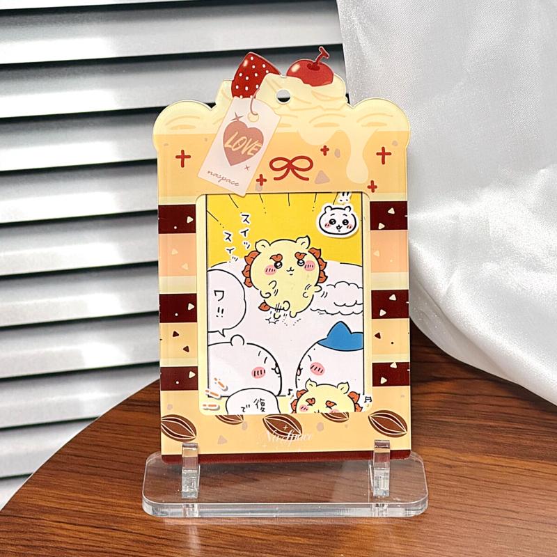Kawaii Cake Acrylic Photo Frame for 3 Inch Kpop Idol Anime Card Strawberry Cake Protective Case Photocard Sleeves Wholesales