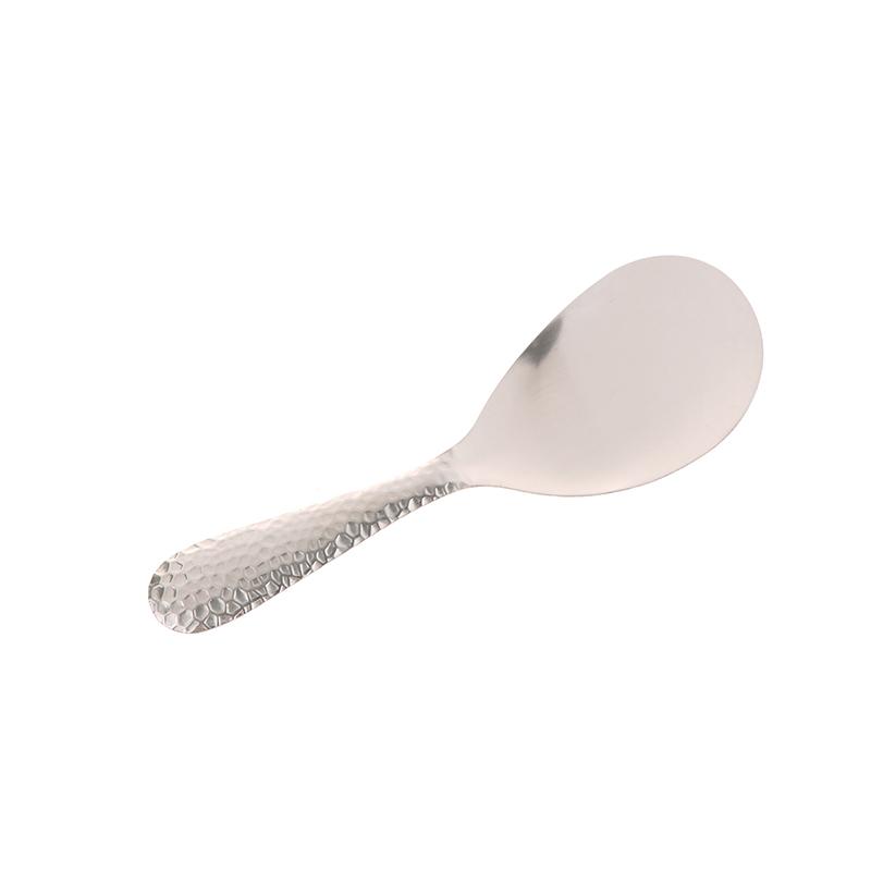 Stainless Steel Hammer Patterned Long Handle Rice Spoon Cafeteria Restaurant Self-Service Rice Shovel Household Rice Scoop