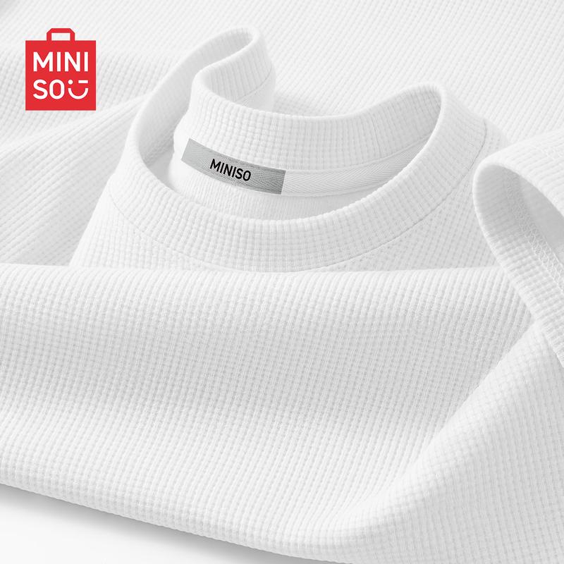 MINISO Men s Waffle Knit Casual T-Shirt 4XL