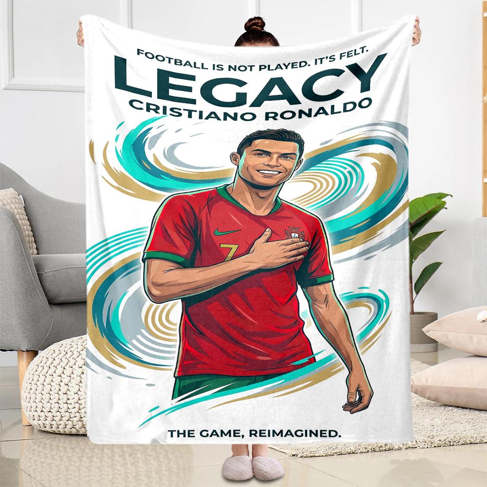 Ronaldo's Legacy Football Blanket Soft & Cozy Great for Bedding Bed Picnics Four Seasons Universal Warmthful Decor