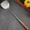 Long-Handled Stir-Fry Spatula Wood Handle Stainless Steel A Turner