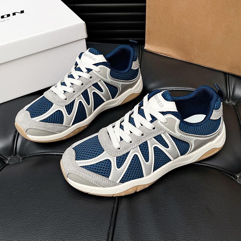 

Модные женские кроссовки для ходьбы на открытом воздухе, молодежные, для девушек и студентов, новые замшевые, кожаные, ретро-кроссовки, женская обувь на плоской подошве, повседневные кроссовки 35 синий