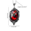 Gothic Red Bat Glass Pendant Necklace Red Bat Pendant Necklace Halloween Choker