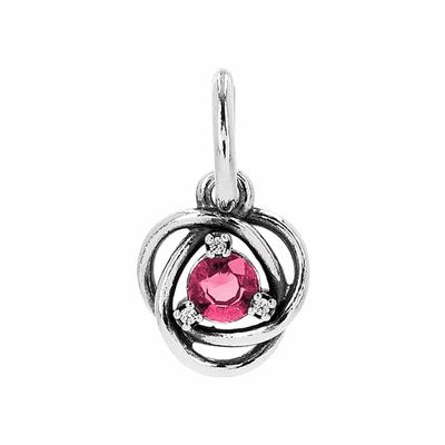 Pandora October Birthstone Pink Eternity Circle Pendant Dangle Silver Charm 793125c10