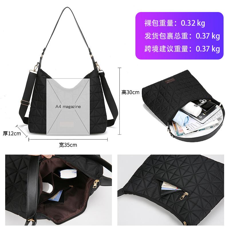 New fashionable and simple shoulder women's bag trendy rhombus geometric underarm bag large capacity oblique span bag yellow