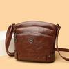 Textured Soft Leather Messenger Bag Women's New Simple Three-layer Large-capacity Shoulder Bag
