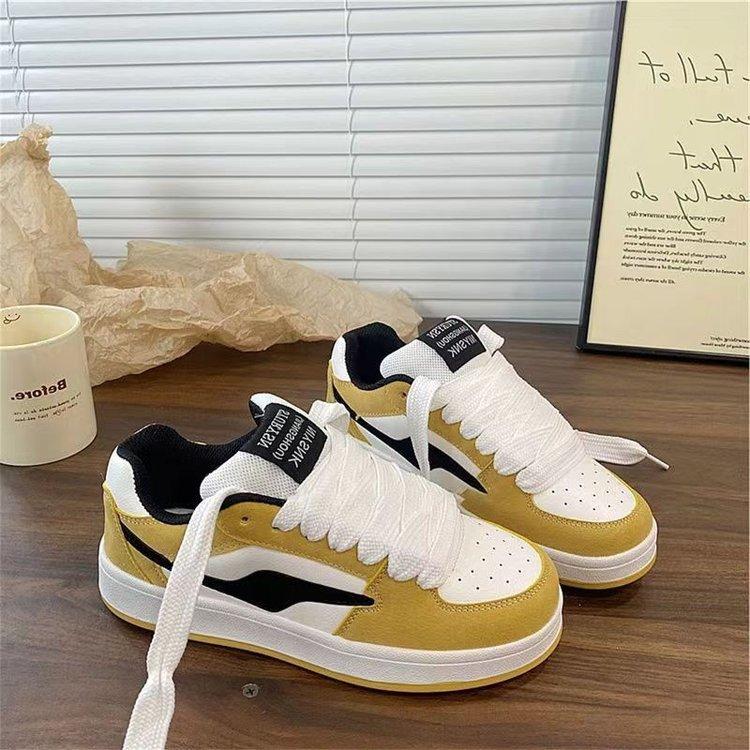2025 new high-value color matching breadboard shoes vibe wind outside wear board shoes versatile explosion super fire casual women