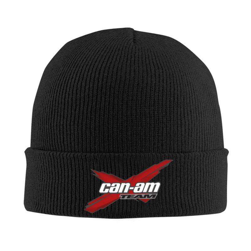 Custom BRP Can Am Logo Print Beanie Hat Adults Knitted Hat Soft Warm Skullies Beanies Cap Autumn Winter Outdoor Bonnet Hats