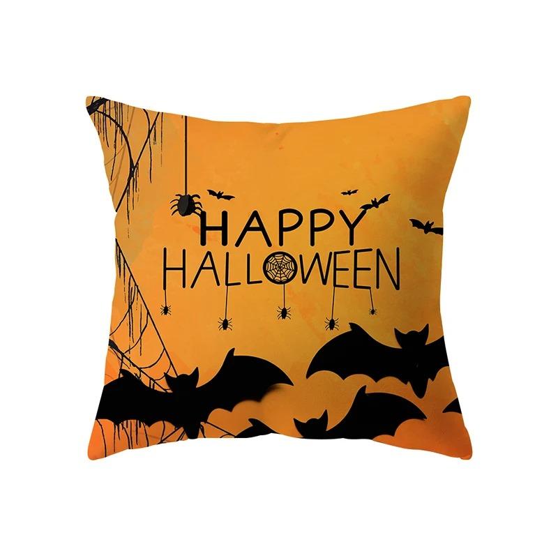 Halloween Theme Pillow Cover Car Office Living Room Sofa Halloween Pumpkin Lantern Decoration Pillow Cover