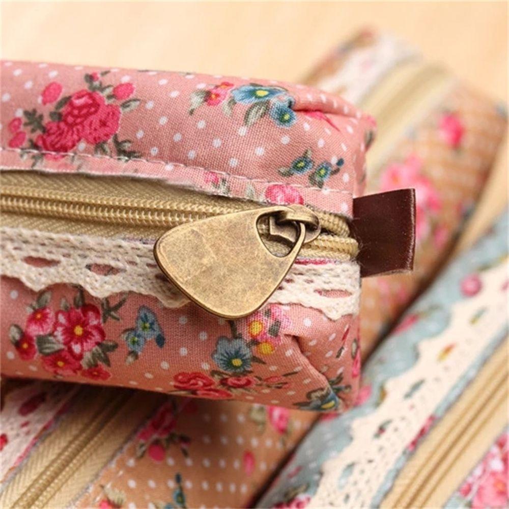 Lace for Girl Floral Makeup Bag Mini Vintage Cosmetic Bag Zipper Pouch Pencil Bag Pencil Case