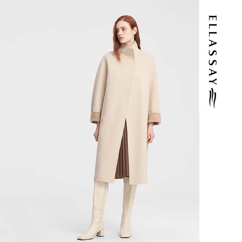 ELLASSAY Women's 99% Cashmere High-Neck Coat