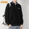 JEEP Men's Half-Zip Polo Long-Sleeve Sweatshirt