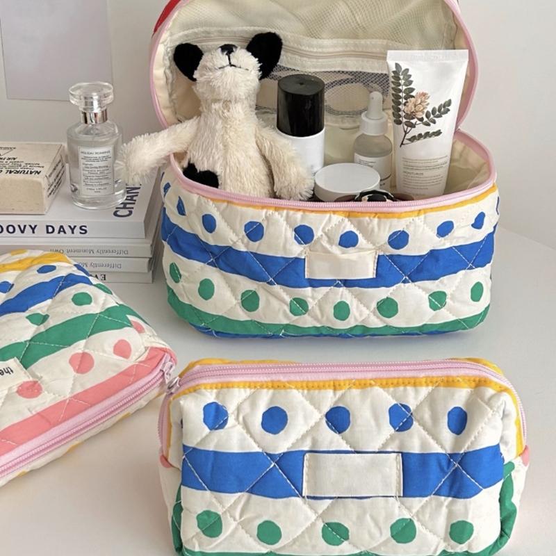 Colorful Dotted Makeup Organizers Bag Convenient Toiletry Organizers Bag Makeup Pouches for Sorting Small Belongings
