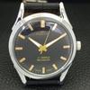 SWISS VINTAGE HAND-WINDING MENS REFURBISHED BLACK COLOR DIAL WATCH a701049-5 R205a-a701049