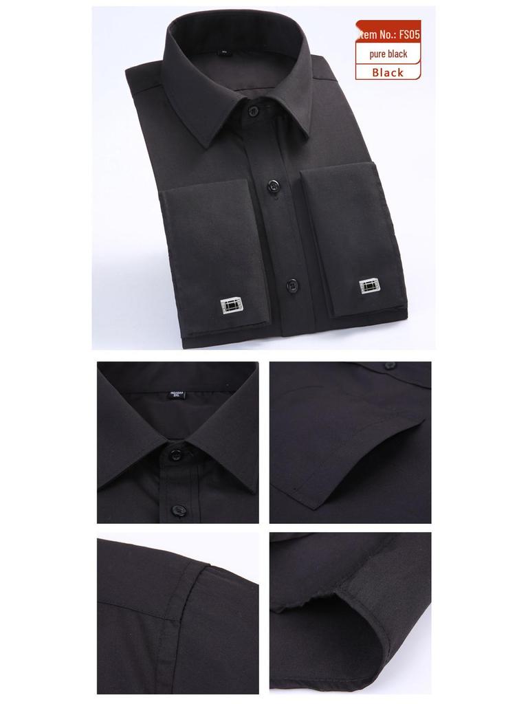 2018 Neuankömmling Herren Übergröße Langarm Businesshemd mit Umschlagmanschette und kundenspezifisch gesticktem Logo