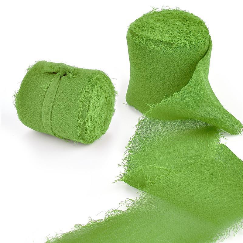 5M Handgefertigtes Ausgefranstes Satin Chiffon Seidenband Für Hochzeitseinladung Verpackung Sträuße Geburtstagsfeier Dekorationen Geschenke