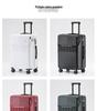 20" Leather Carry-On Business Suitcase with Front Opening & Combo Lock for Men & Women