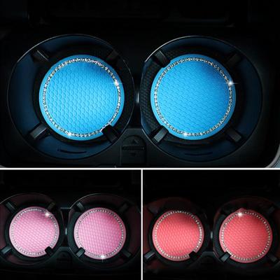 Auto-Wasserbecherhalter, rutschfeste Gummimatte mit Diamant-Strass für Flaschenhalter, Untersetzer, rutschfeste Getränkehalter für den Autoinnenraum