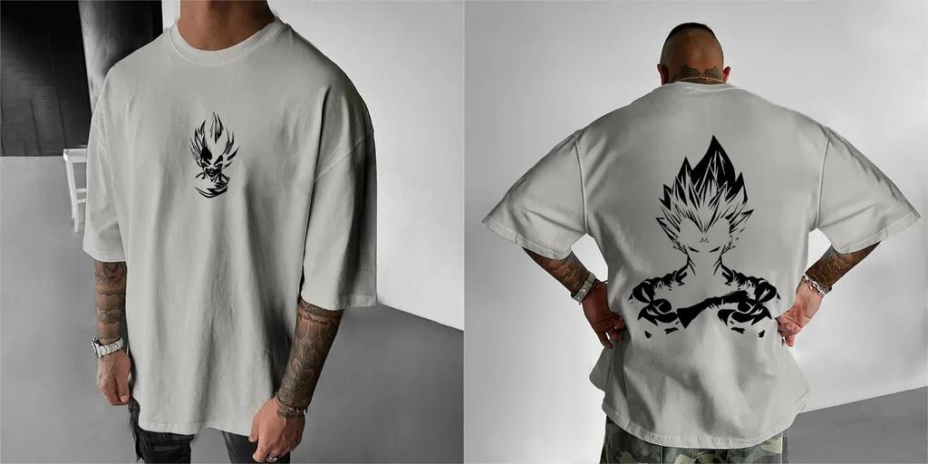 2026 Hot Selling Fashion Dragon Ball Summer Mens Tshirt Japanese Anime Vegeta Fashion Short Sleeved Plus Size