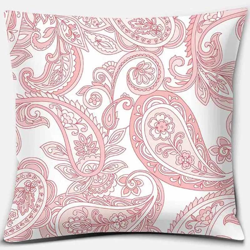 Taie d'oreiller carrée imprimée rose, housse de coussin de canapé, décoration de la maison, voiture
