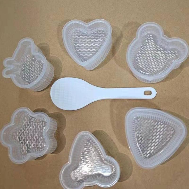 

Cartoon Onigiri Molds for Kids: Food-Grade PP Seaweed Rice Triangles Baking Tools Series C (OPP Packed) прозорий